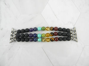 7 Chakra 3 Strand Bracelet Watch Band for Apple Watch, Yoga Bracelet Apple Watch