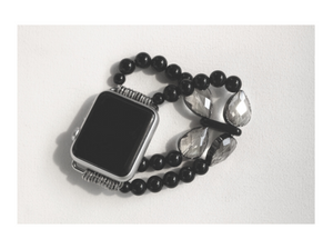 Black Onyx and Tear Drops Watch Band for Apple Watch