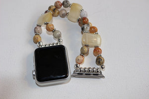 Watch Band for Apple Watch, Crazy Agate and Yellow Agate