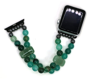 Green Onyx and Green Aventurine Bracelet Watch Band for Apple Watch