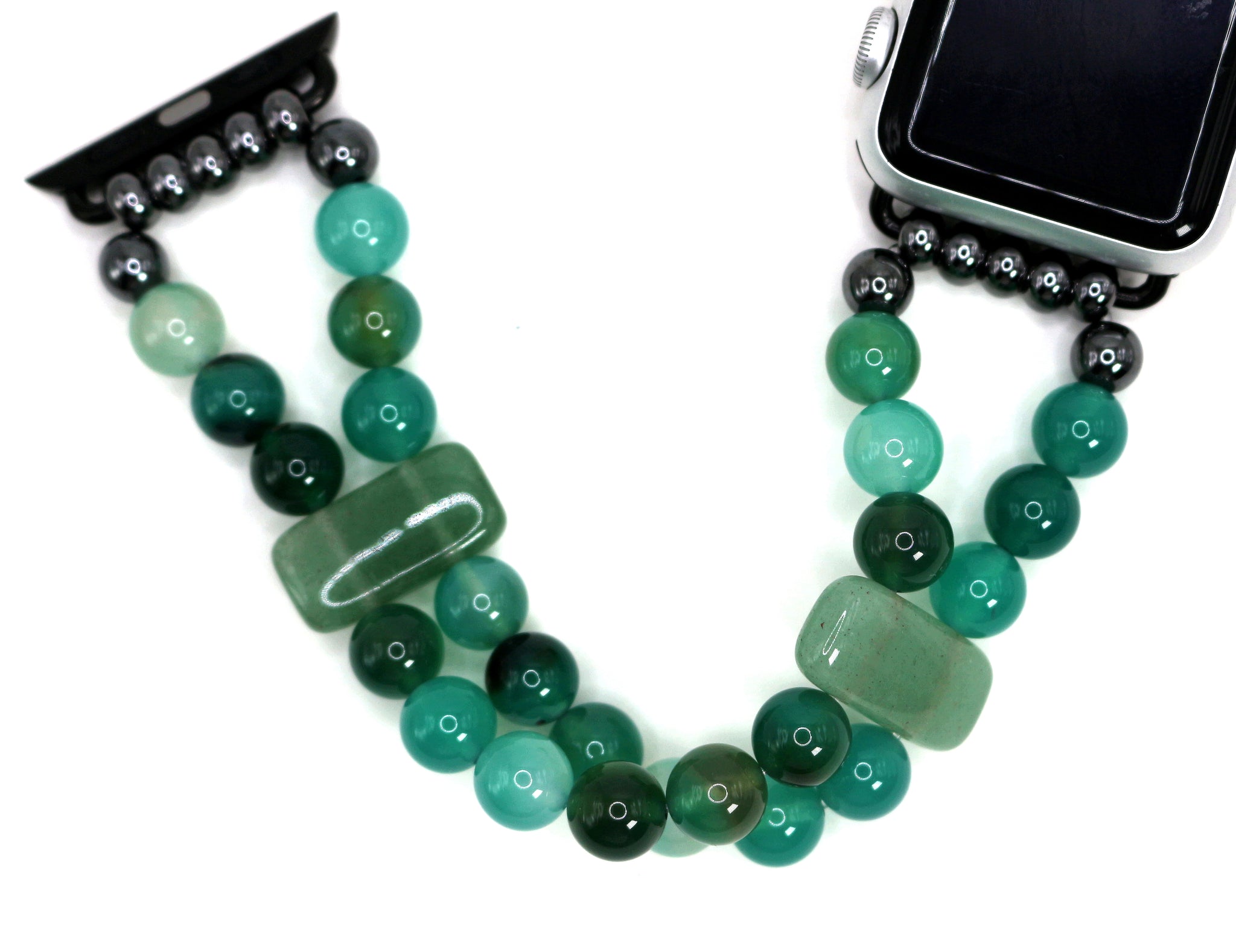 Green Onyx and Green Aventurine Bracelet Watch Band for Apple Watch