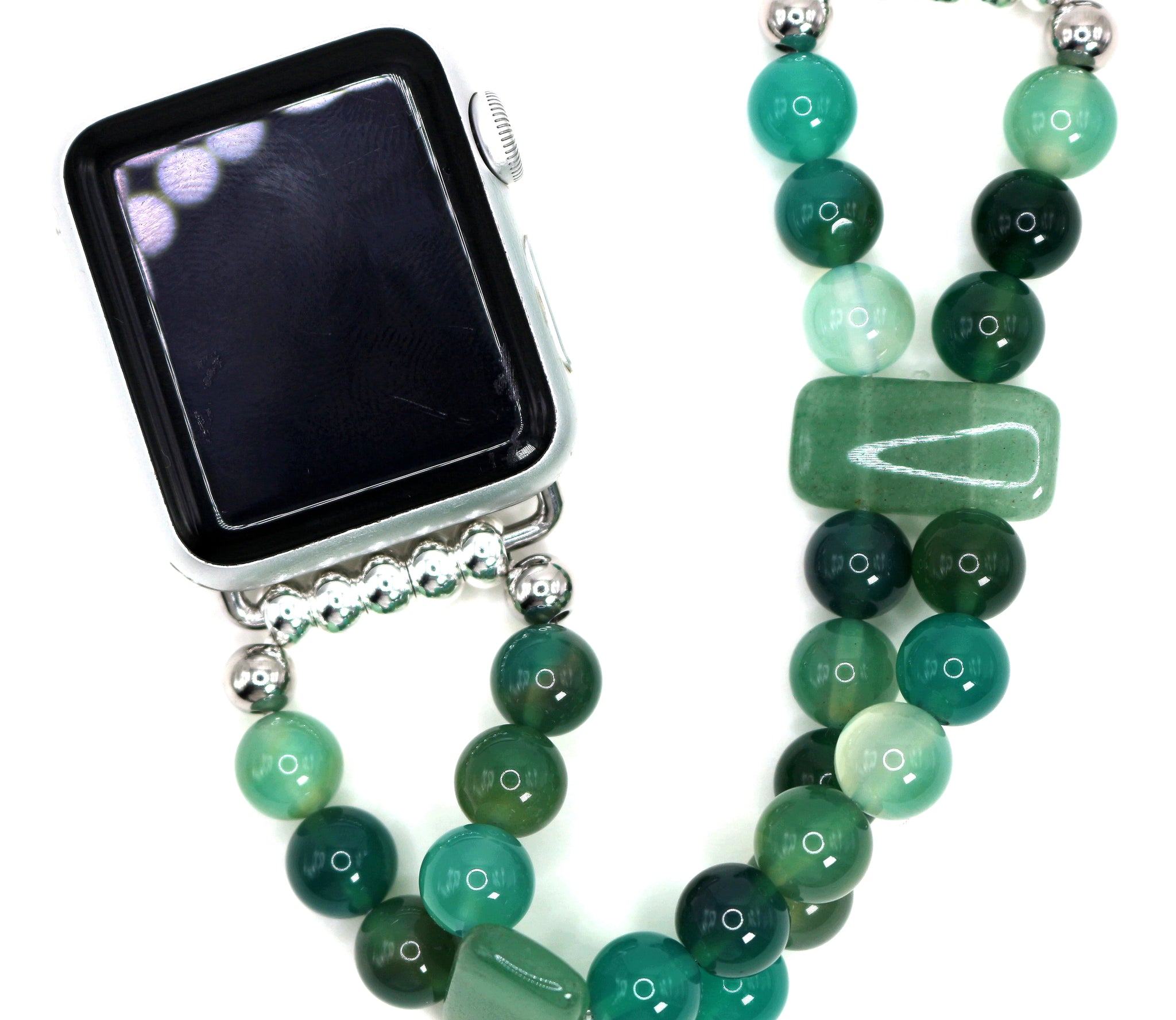 Green Onyx and Green Aventurine Bracelet Watch Band for Apple Watch