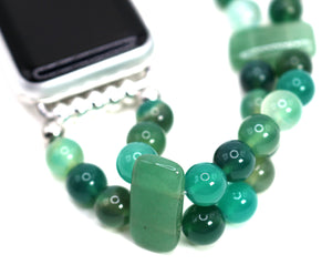 Green Onyx and Green Aventurine Bracelet Watch Band for Apple Watch