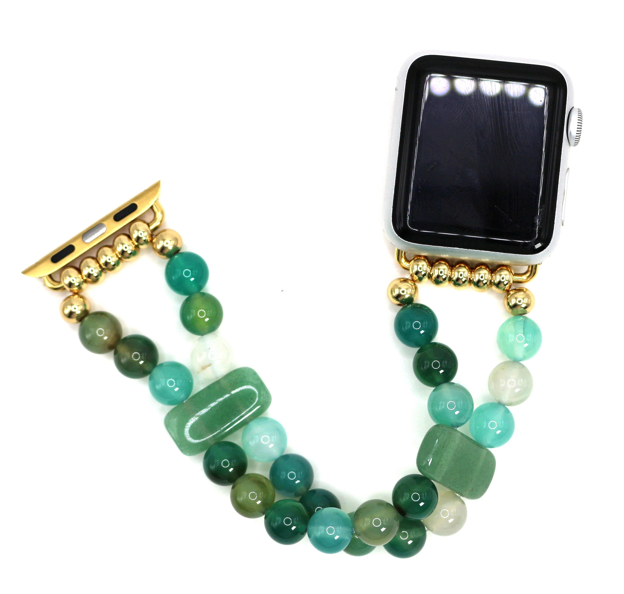 Green Onyx and Green Aventurine Bracelet Watch Band for Apple Watch