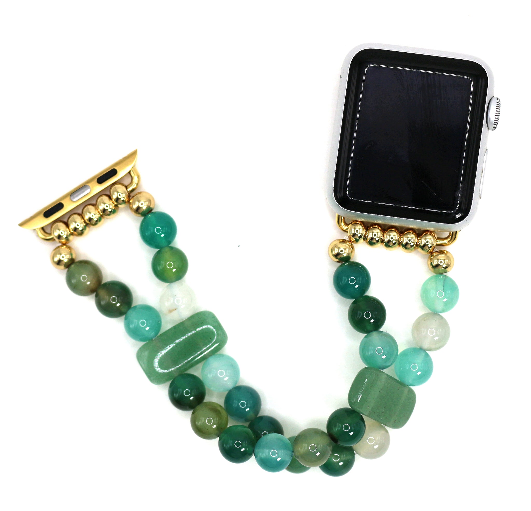 Green Onyx and Green Aventurine Bracelet Watch Band for Apple Watch