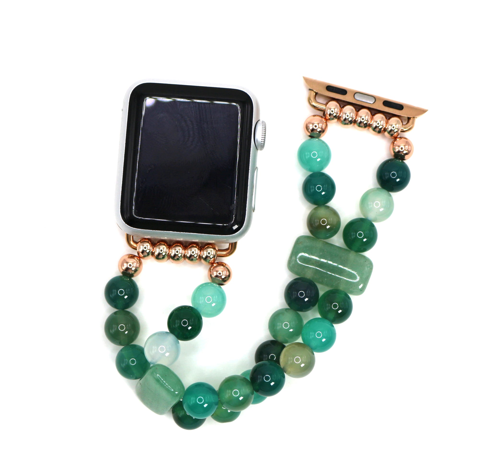 Green Onyx and Green Aventurine Bracelet Watch Band for Apple Watch