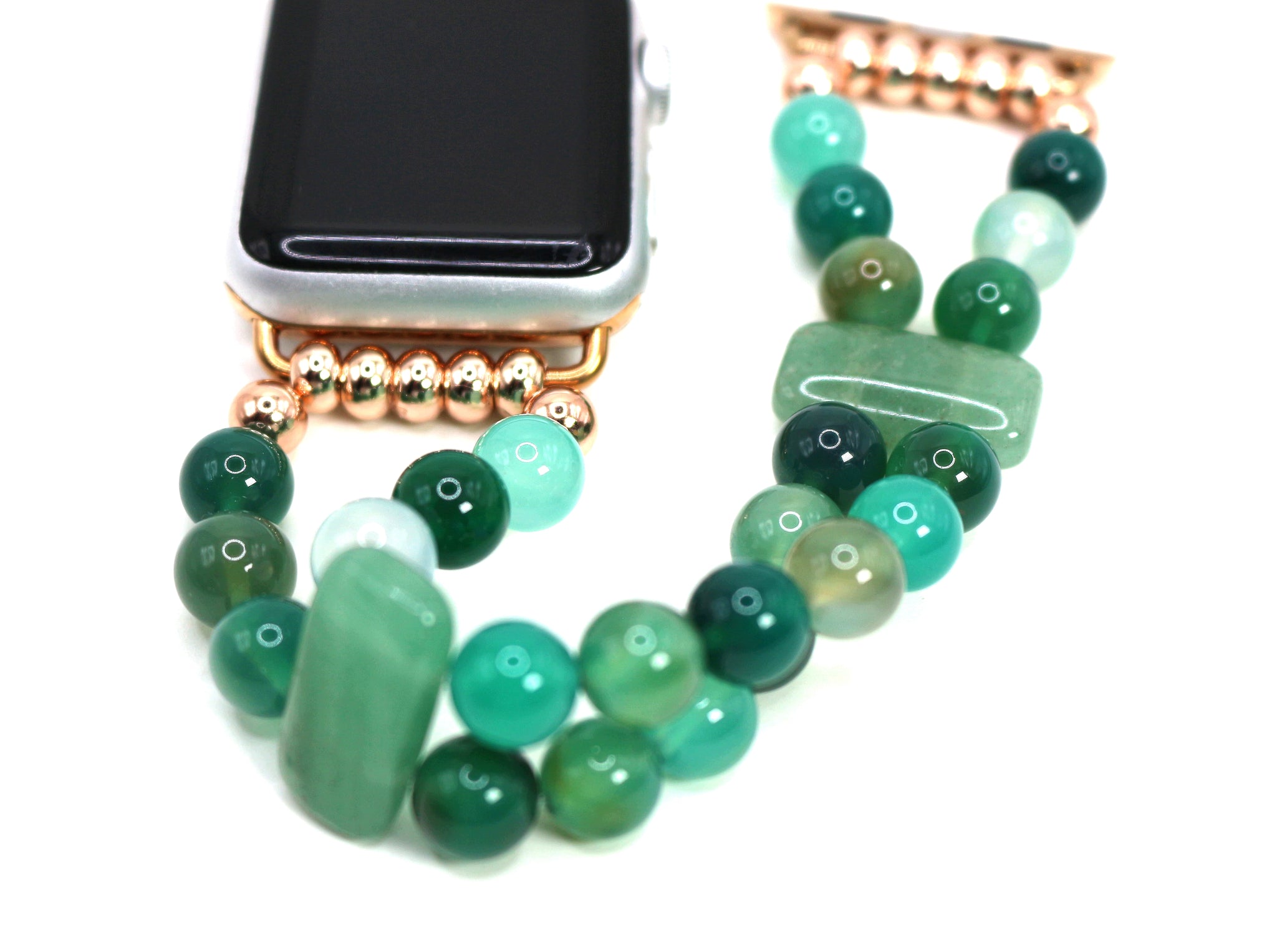 Green Onyx and Green Aventurine Bracelet Watch Band for Apple Watch