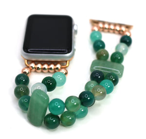 Green Onyx and Green Aventurine Bracelet Watch Band for Apple Watch