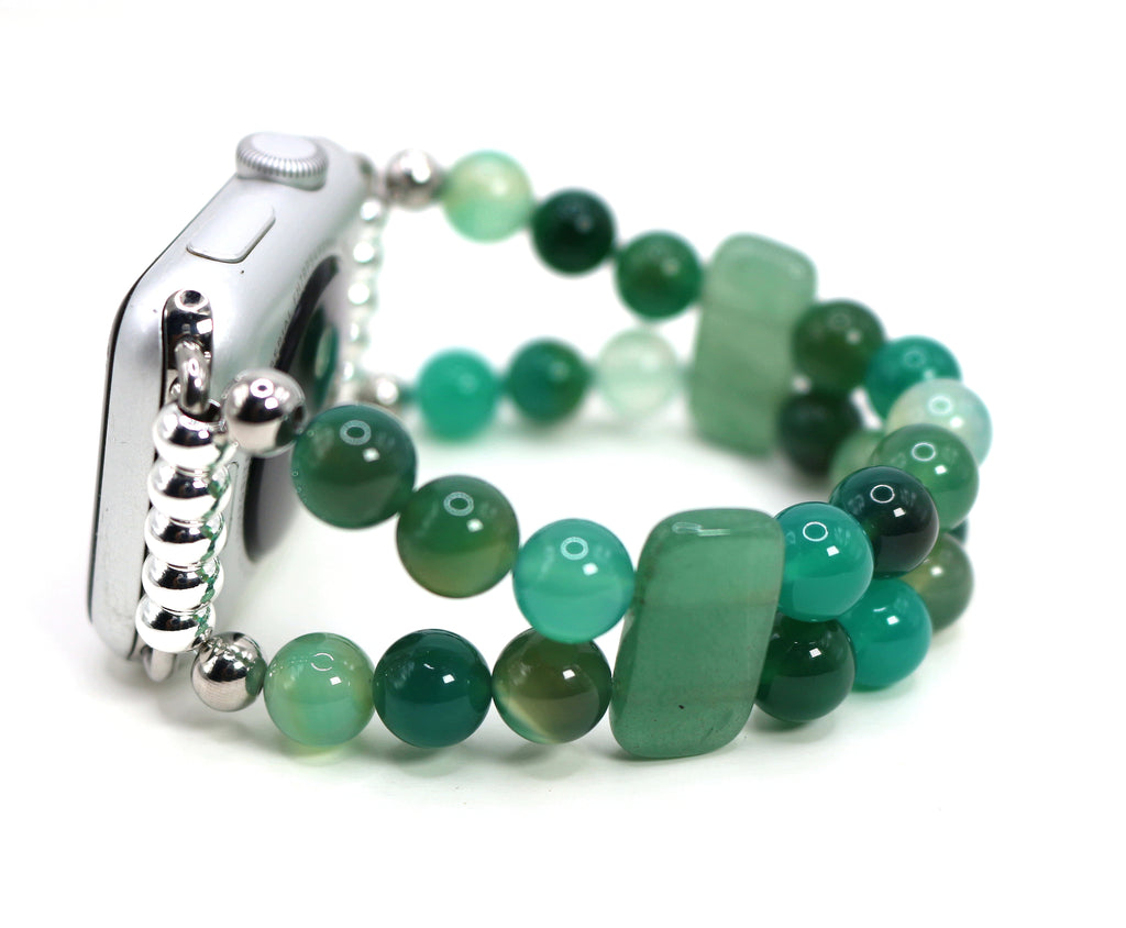 Green Onyx and Green Aventurine Bracelet Watch Band for Apple Watch