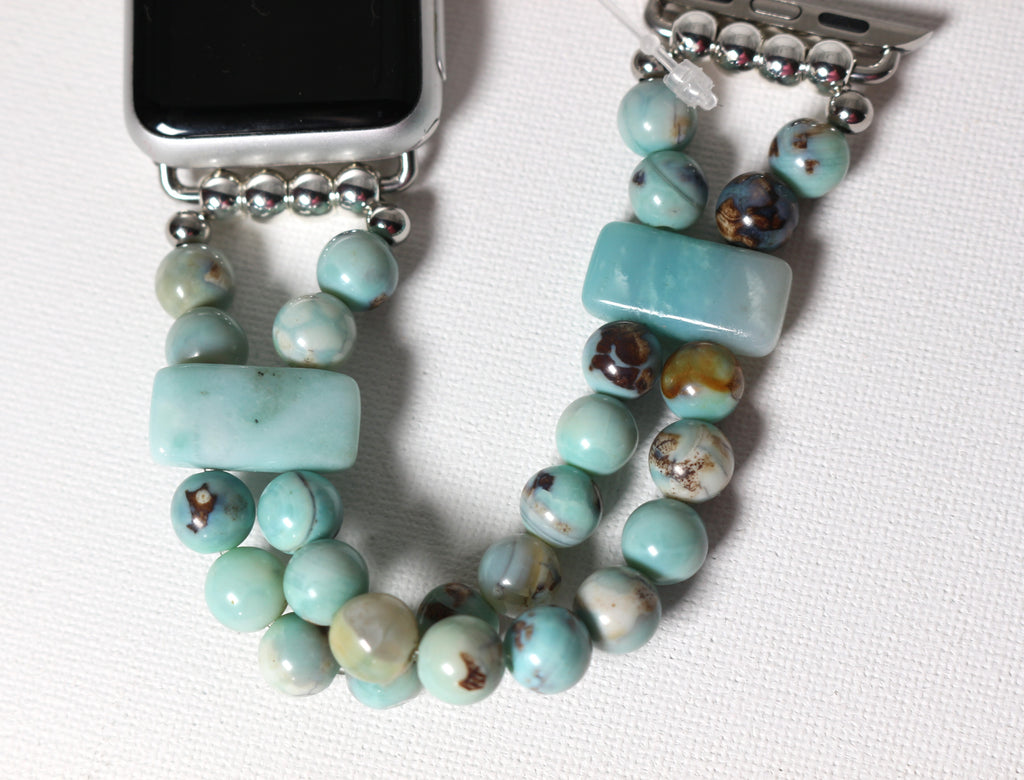 Enameled Agate & Amazonite Bracelet Watch Band for Apple Watch