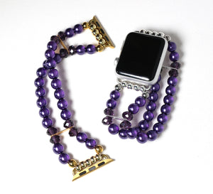 Watch Band for Apple Watch, Purple Pearl and Crystals