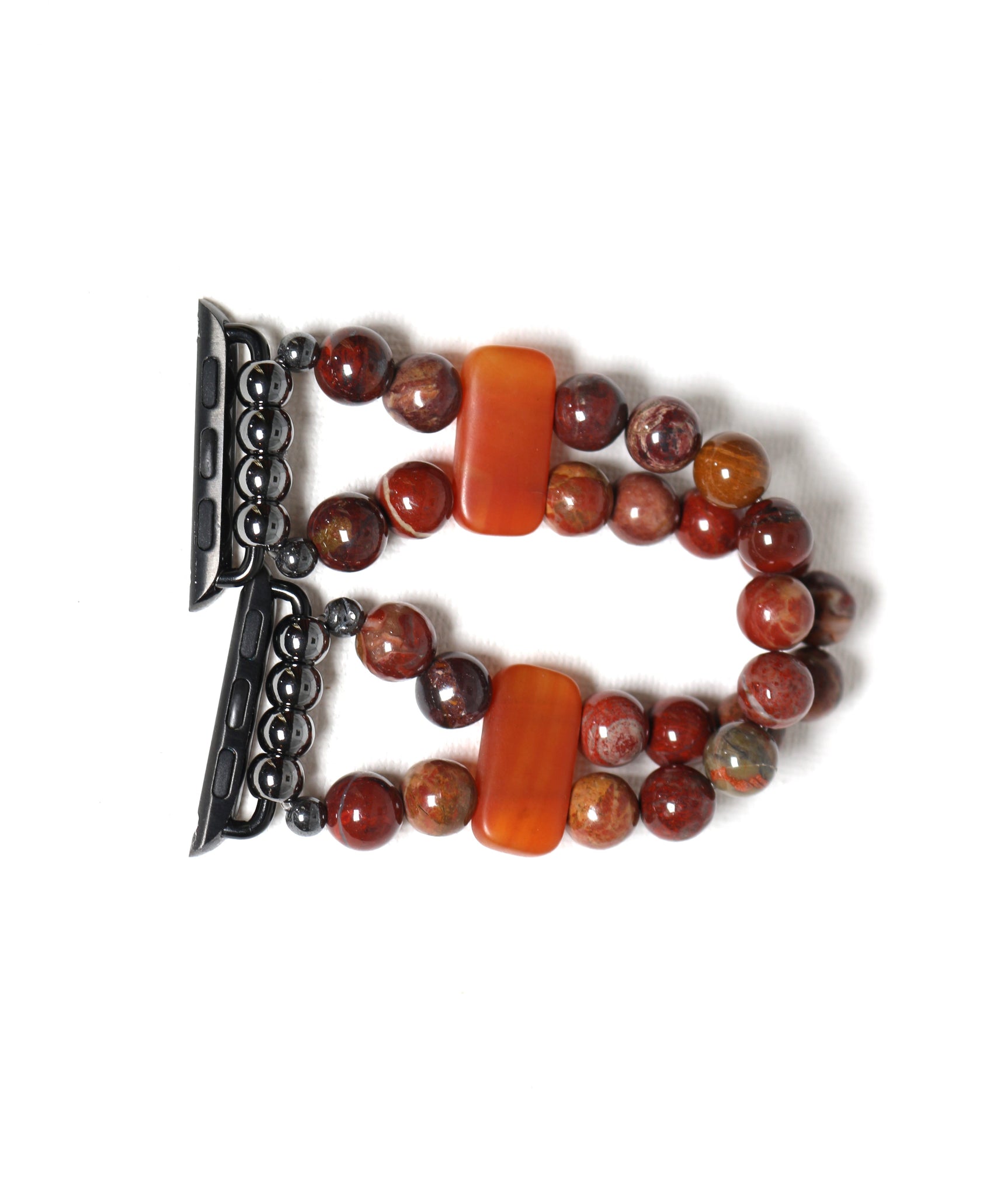 Red Flower Jasper and Carnelian Bracelet Watch Band for Apple Watch