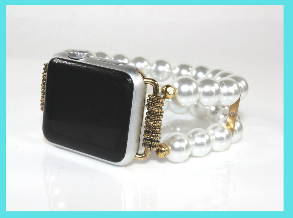 Watch Band for Apple Watch, White Pearls