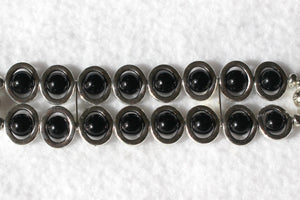 Silver Ovals and Black Beads Watch Band for Apple Watch