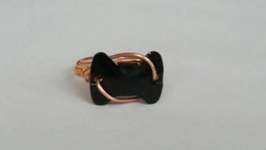 Ring Crystal Bow Tie Black, Black Bow Tie Ring