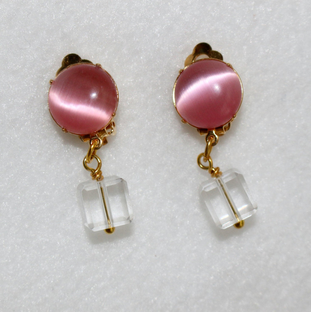 Clip On Earrings Pink Gold Clip On Earrings